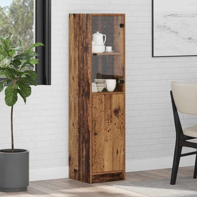 vidaXL - Highboard - Oud - Hout - 35 - x - 37 - x - 142 - cm - Bewerkt - hout