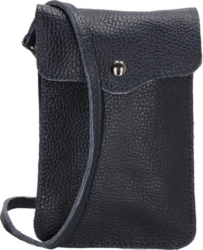 Charm London Elisa Telefoontasje - 100% Leer - Leren Tas - Donker navy