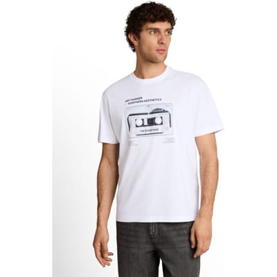 Tom Tailor Denim - T-shirt met print in relaxed fit - Maat XXL - White
