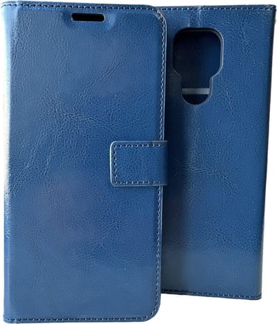 Portemonnee Book Case Hoesje Geschikt voor: Motorola Moto E7 donker blauw