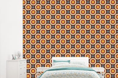 Behang - Fotobehang Retro - Vintage - Design - Cirkel - Breedte 315 cm x hoogte 260 cm