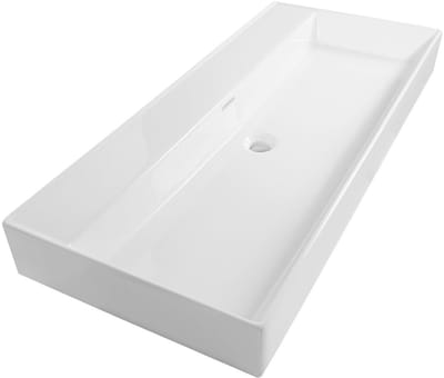 Brauer Lunar Wastafel - 100 cm - met 1 Spoelbak en 0 Kraangaten - Keramiek Hoogglans Wit