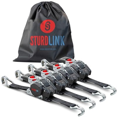 Automatische Spanband met Ratelsluiting en J-Haken 25mm 3m – Ideaal voor Motoren, Quads en Auto’s – Professionele Kwaliteit EN 12195-2