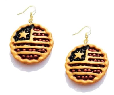 Akyol - Amerika oorbellen - koek oorbellen - bakkerij - oorbellen amerika - meisjes oorbel - cadeau oorbel voor meisje - taart oorbel