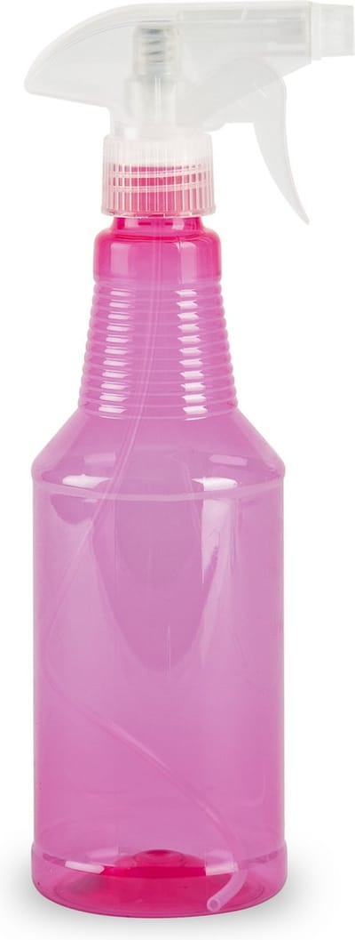 Plasticforte Plantenspuit met een inhoud van 500 ml - transparant roze - verstuiver - 18 cm - kunststof
