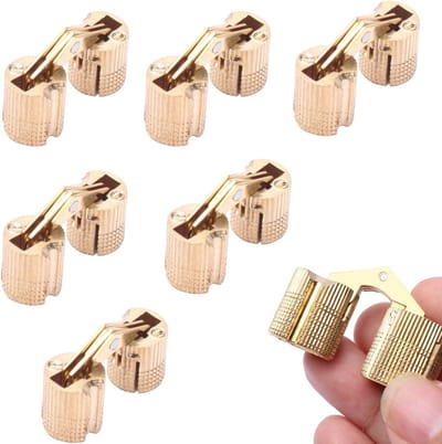 Set van 6 Mini Scharnieren 8mm voor Meubels en DIY Projecten - Verstevigingsscharnieren voor Kistjes, Sieradenboxen en Decoratieve Dozen
