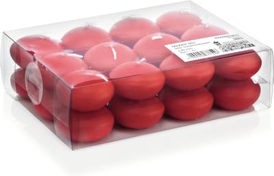 Trend candles Drijfkaarsen - 24x - rood - 4,5 cm - 4 branduren
