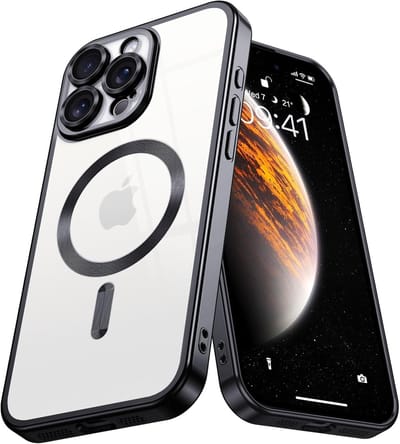 Hoesje Geschikt voor: iPhone 16 Pro Magsafe Compatible - Zwart - Back Cover met ingebouwde camera glas bescherming