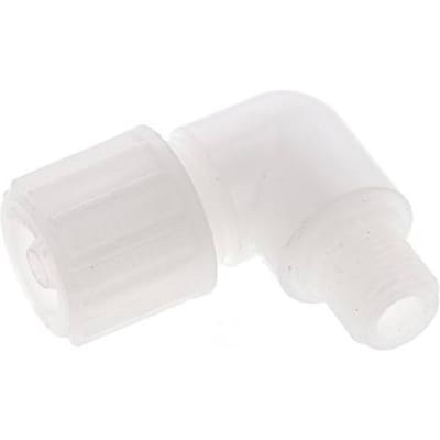 12x6mm & G1/4'' PVDF L-Vorm Knelfitting Buitendraad 10bar Kunststof en Polyamide