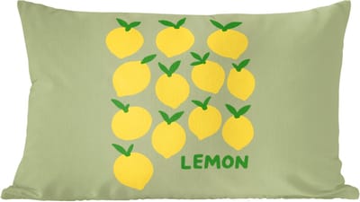 Sierkussens - Kussentjes Woonkamer - 60x40 cm - Citroenen - Blaadjes - Geel - Patroon