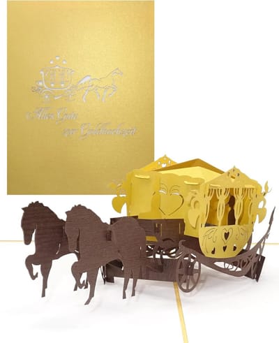3D Pop-up Kaart voor Gouden Bruiloft - Felicitatie Kaart voor 50-jarig Jubileum