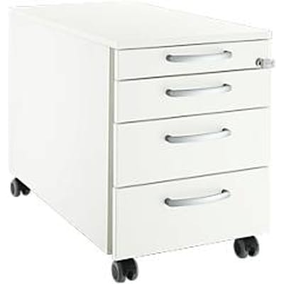 Schäfer Shop  Select Verrijdbaar ladeblok 1233, 4 schuifladen, Handgreep rond wit/wit