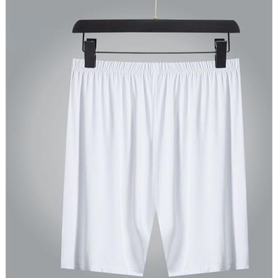 Heren Pyjamabroek Zomer Dunne Stijl Modal Grote Maat Plus Dikke Shorts Huisbroek Losse Pyjamabroek Middelbare Leeftijd en Ouderen Vijfpunten 2XL wit