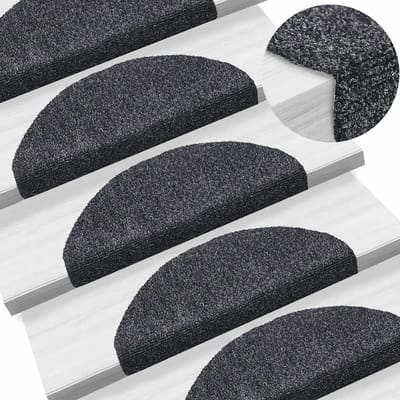 Halve Maantjes voor Trap - Antraciet - 15 Stuks - 56x17cm - Trapmatten - Trapmatten set