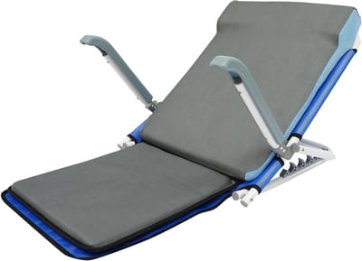 Verstelbare Rugsteun - Bedsteun Zetel - Ontspannen Lezen - 5 Posities Instelbaar - Tot 90 kg - Blauw Grijs