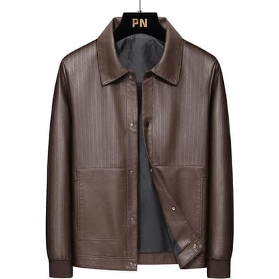 Nieuwe Mode Jas Heren All-match Zakelijk Leren Jas Heren Knappe Revers Trendy High-end Leren Jas 5XL
