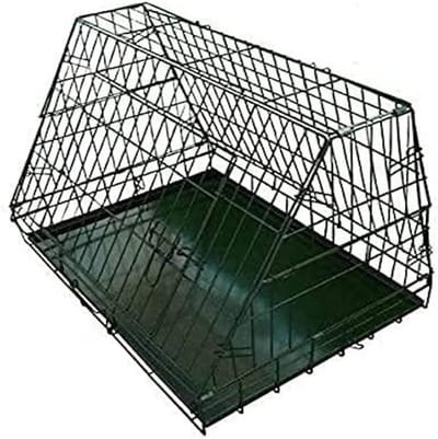 Famanu - Schuine hondenkooi, medium, 30 inch, met metalen lade