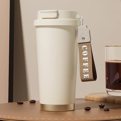 Dailygoods- Thermosbeker 530ml - Dubbelwandig - Lekvrij - Roestvrij Staal - Antislip Bodem - Koffiebeker To Go - Koffiemok