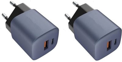 2 stuks OneOne 33W snellader met 2 poorten. USB C en USB A poorten. GAN lader. PD PPS oplader adapter past op Apple iPhone 15, iPhone 15 Plus, 15 Pro, 15 Pro Max, iPhone 16, 16 Plus, 16 Pro, iPhone 17, 17 Air, 17 Pro, 17 Ultra