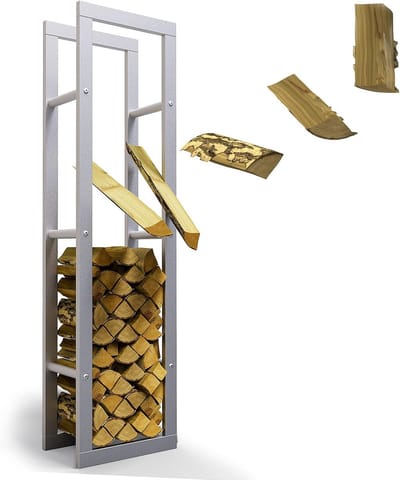 Gegalvaniseerd Houtopslagrek voor Binnen en Buiten - 40 x 25 x 150 cm - Voor Kachels en Haardhout