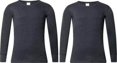 Gentlemen - 2 heren thermo T-shirts - lange mouw - antraciet - maat S
