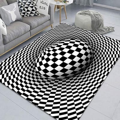 Vortex Illusion Tapijt Entree Deur Vloermat Abstracte Geometrische Optische Deurmat Antislip Vloermat Woonkamer Decor Tapijt 80x120cm