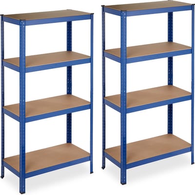 2x stellingkast metaal - tot 280 kg - opbergrek met 4 etages - legbordstelling