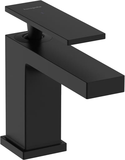 hansgrohe Tecturis E - fonteinkraan - 80 mm - met rechte greep voor koud water of vooraf ingestelde watertemperatuur - zonder waste - mat zwart