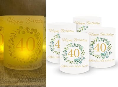 VT Goods - 16 stuks lichthoesjes - Tafeldecoratie - 10 cm - Eucalyptus - Communie decoratie - Doopdecoratie - Geschikt voor vormsel - Mooi dat je er...