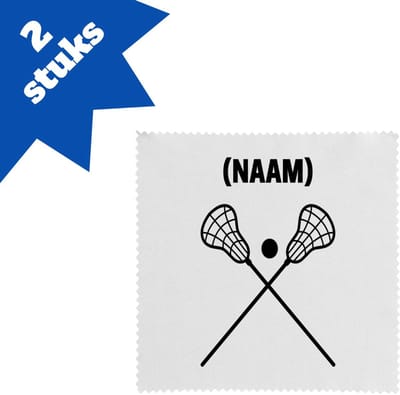 Akyol - lacrosse met eigen naam brillendoekjes - Sport - lacrosse - sport - 17,8 bij 17,8 cm - 2 stuks