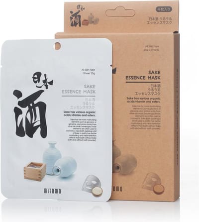 Mitomo - Sake - Face Mask - Japanse Gezichtsmaskers Met Sake Rijstwijn - Parabenevrij - Gezichtsverzorging - Huidverzorging - Gezichtsmasker - Skincare - Beauty Mask - 10 Stuks