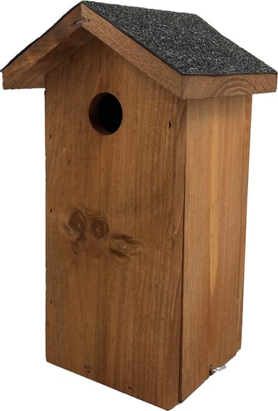 GARDEN SPIRIT Vogelhuisje met bitumen dakje Nestkastje 12 x 12 x 28 cm