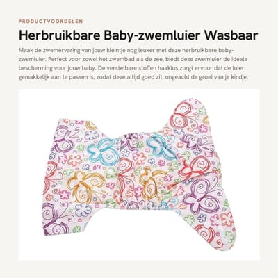 Dailygoods - Herbruikbare Baby-zwemluier - Wasbaar - Verstelbare Stoffen Haaklus - Maat Verstelbaar - Babyzwemkleding - Ideaal voor baby's