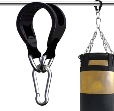 Bokszak Ophanging - Hangmat Houder - Krachtige Training - Montage Zonder Gereedschap - 2.5 x 25 cm - Zwart