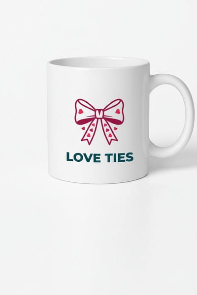 Love Ties Mok | Romantische Strik & Hartjes | Perfect Liefdes Cadeau