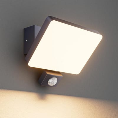 Buitenlamp 24 W met Bewegingssensor - Instelbare Stralingshoek, Warm Licht 3000 K, IP65 Wandlamp