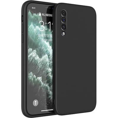 Funda Vierkante Telefoonhoesje voor Samsung Galaxy A30S A50 A50S Vloeibare Siliconen Fundas Camera Beschermend Achterkanthoesje Samsung A50 zwart