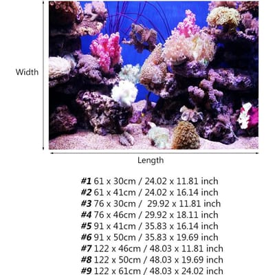 Affiche Corail Mer du Monde Adhésive Effet 3D pour Décoration d'Aquarium Type 1 black