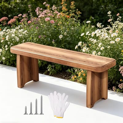 Massief Houten Bank - Lange Zitbank - Aan Tafel Zitten - Robuuste Constructie - 100 x 20 x 25 cm