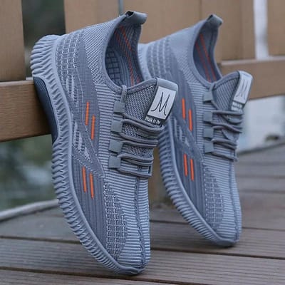 Heren zomer lichtgewicht mesh ademende casual sportschoenen zachte zool comfortabele hardloopschoenen mode sportschoenen 39 grijze kleur