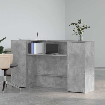 vidaXL - Receptiebalie - 180x50x103,5 - cm - bewerkt - hout - betongrijs