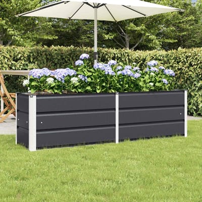 vidaXL - Plantenbak - Antraciet - 160 - x - 40 - x - 45 - cm - Staal