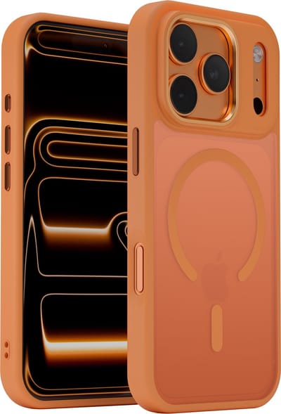 Hoesje Geschikt voor iPhone 17 Pro Max - Oranje - Geschikt voor MagSafe – Slank, Sterk en Shock proof