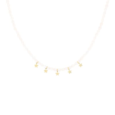 Pearl/ gold necklace with stars