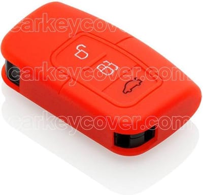 Autosleutel Hoesje geschikt voor Ford - SleutelCover - Silicone Autosleutel Cover - Sleutelhoesje Rood