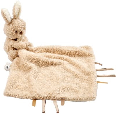 Nattou TEDDY Baby Knuffeldoekje met Knuffel - 27 x 27 cm - Doudou Konijn - Baby Cadeau - Beige