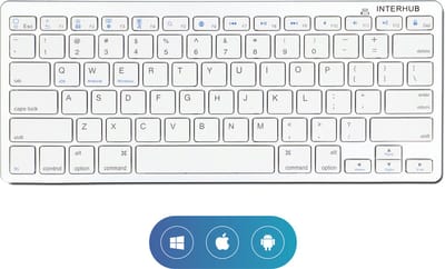 Draadloos Bluetooth Toetsenbord - Wireless Keyboard - Ergonomisch Design met stille toetsen - Wit - Premium Kwaliteit