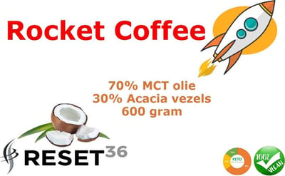 Rocket Coffee - 70% MCT Olie - 30% Acacia Vezels - 600 gram - RESET36