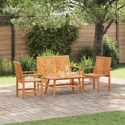 vidaXL - Tuin - loungeset - 4 - st - Bruin - Massief - Acacia - Hout