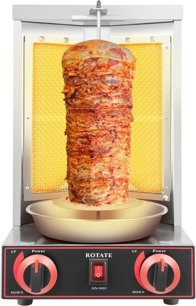 Elektrische Döner Grill met 360 Graden Rotatie voor Thuisgebruik